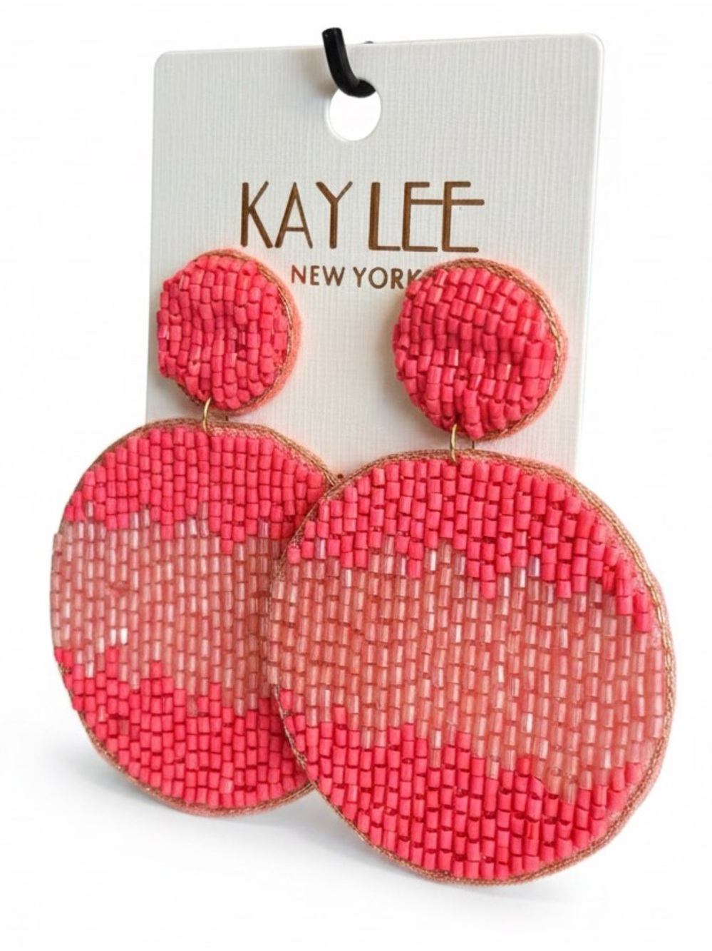 Kaylee New York Pink Beaded Drop Earrings